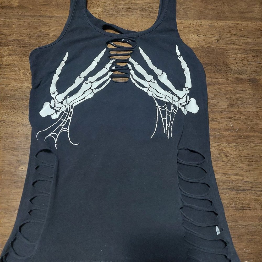 Skeleton hands tank top